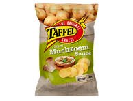 Bulvių traškučiai TAFFEL kreminio grybų padažo skonio, 130 g