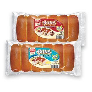 BUNS bandelės su šokol. arba vanil. sk. įd., 250 g