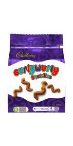 Cadbury Curly Wurly Squirlies Gunimukai šokolade, 100 g
