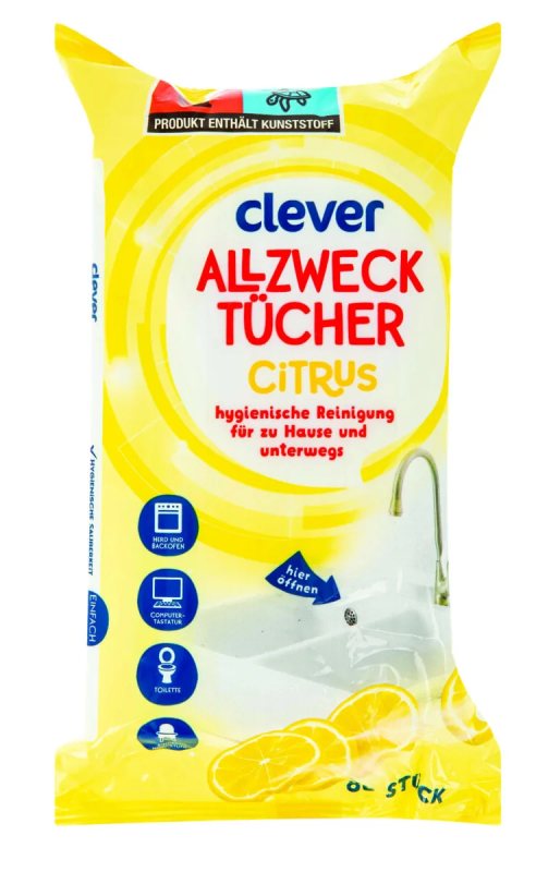 CLEVER universalios drėgnosios servetėlės, 80 vnt