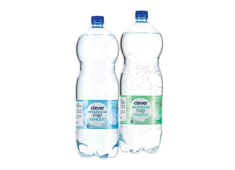 CLEVER gazuotas ar negazuotas vanduo, 2 l