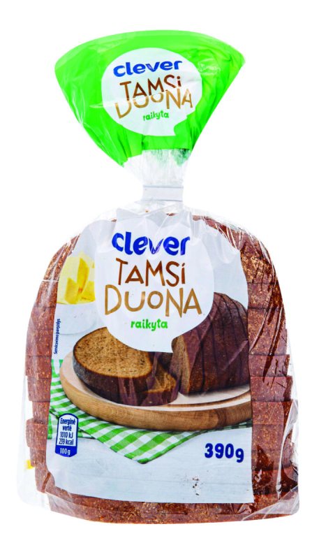 CLEVER raikyta tamsi duona, 390 g