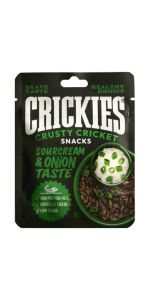 CRICKIES Grietinės ir svogūnų sk.džiovinti svirpliai, 15 g