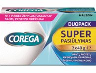 Dantų protezų kremas COREGA Extra Strong, 2 x 40 ml