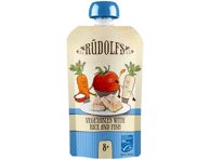 Daržovių tyrelė RŪDOLFS su ryžiais ir žuvimi, 8+ mėn., 110 g