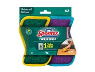Daugiafunkcinės kempinėlės SPONTEX Flex & Wash, 2 vnt