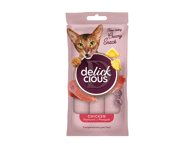 Delickcious™ kreminiai skanėstai vištienos skonio su ananasais. Pašaro papildas suaugusioms katėms, 60 gr