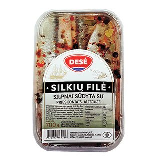 DESĖ silpnai sūd. silkių filė su prieskon., 700 g
