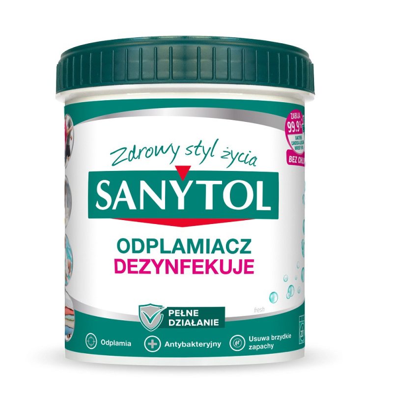 Dezinfekuojamasis dėmių valiklis baltiems ir spalvotiems audiniams Sanytol, 450 g