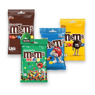 Dražė M&M’S (4 rūšių), 77 g, 82 g, 70 g