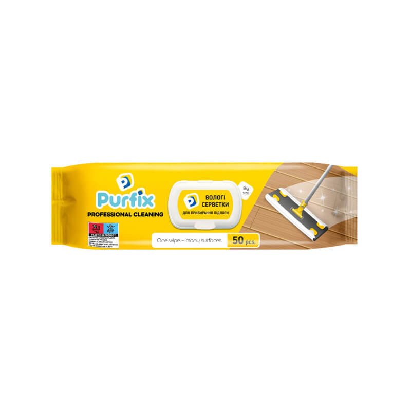 Drėgnos servetėlės grindims PURFIX, 50 vnt