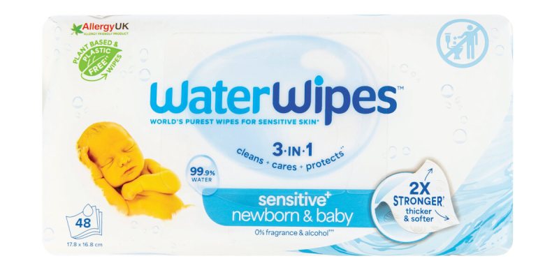 Drėgnos servetėlės kūdikiams WATERWIPES, 48 vnt