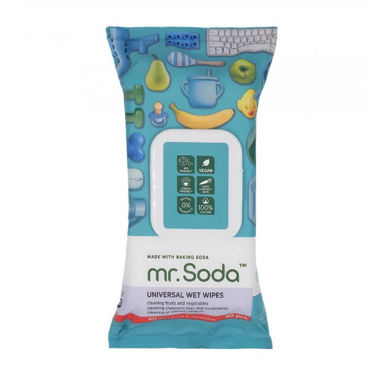 Drėgnos universalios servetėlės MR. SODA, 80 vnt