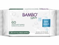 Drėgnosios kūdikių servetėlės AQUA BAMBO NATURE, 60 vnt