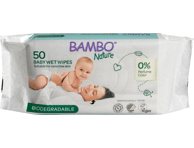 Drėgnosios kūdikių servetėlės BAMBO NATURE, 50 vnt