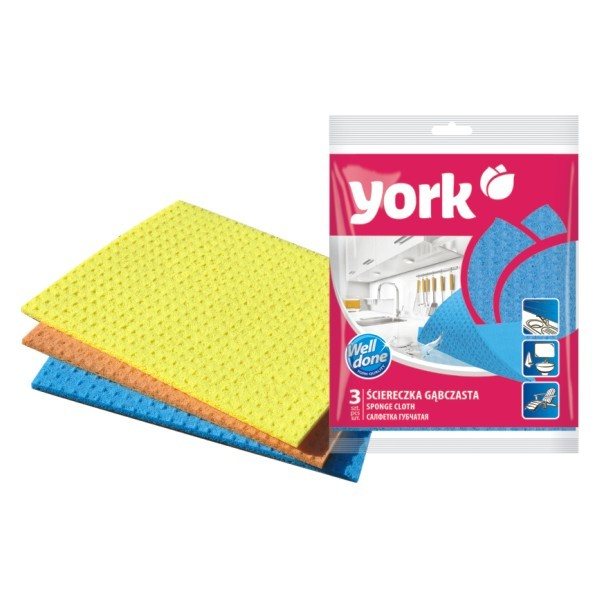 Drėgnų šluosčių komplektas YORK, 3 vnt
