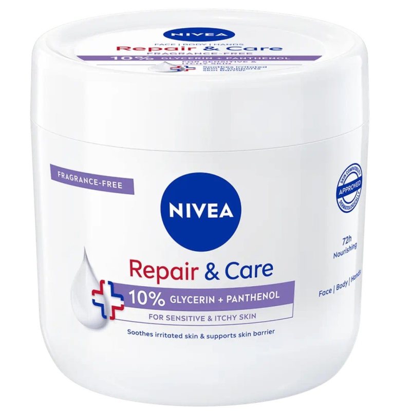 Drėkinamasis apsauginis kremas jautriai odai Nivea Repair & Care Sensitive, 400 ml