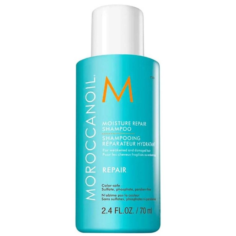 Drėkinamasis atkuriamasis šampūnas pažeistiems plaukams Moroccanoil Repair Moisture Shampoo, 70 ml