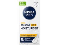 Drėkinamasis veido kremas NIVEA Men Sensitive su Spf 15, 75 ml