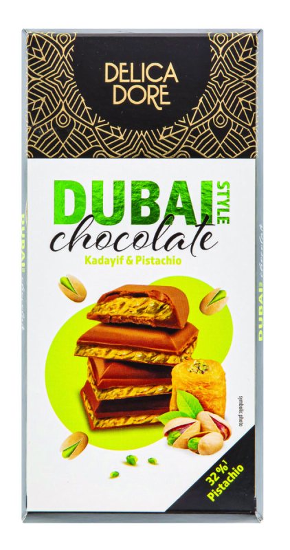 DUBAJAUS STILIAUS pieninio šokolado plytelė, 98 g