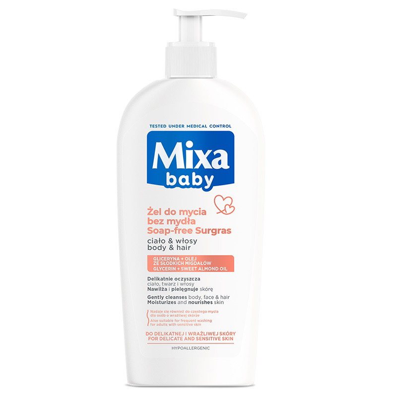 Dušo želė ir šampūnas Mixa Baby 2in1, 400 ml