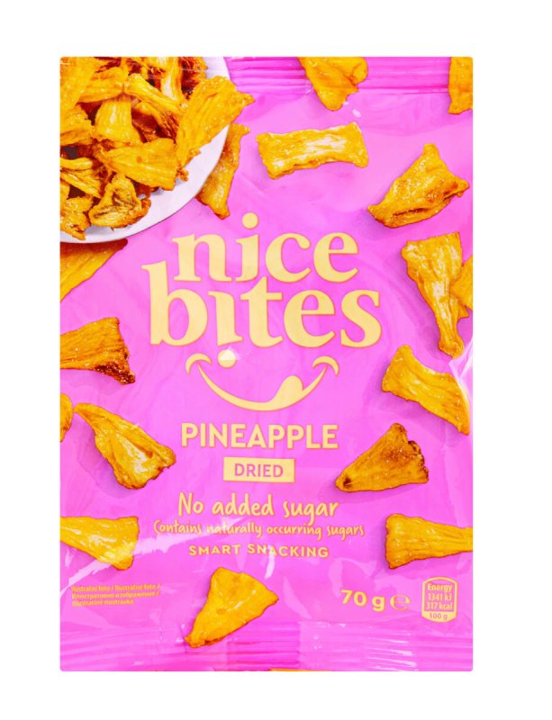 Džiovinti ananasai NICE BITES, 70 g