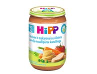 Ekol.daržovių tyrelė HIPP su makar. ir vištiena, nuo 12 mėn., 220 g
