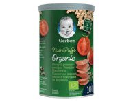 Ekologiši avižiniai trapučiai GERBER su pomidorais ir morkomis (10+mėn.), 35 g