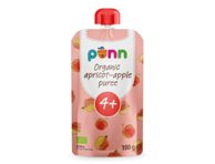Ekologiška abrikosų ir obuolių tyrelė PONN, nuo 4 mėn., 100 g