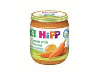 Ekologiška ankstyvųjų morkų ir bulvių tyrelė HIPP, nuo 4 mėn., 125 g