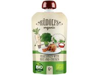 Ekologiška daržovių tyrelė RŪDOLFS su ryžiais, vištiena, 6+ mėn., 110 g