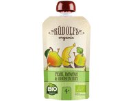 Ekologiška kriaušių, bananų, agrastų tyrelė RŪDOLFS, 4+ mėn., 110 g