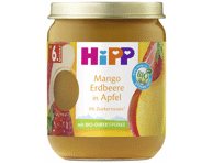 Ekologiška mangų, braškių ir obuolių tyrelė HIPP, 6+mėn., 160 g