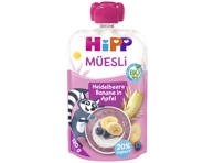 Ekologiška obuolių, bananų, mėlynių tyrelė su jogurtu ir grūdais, 120 ml