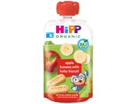 Ekologiška obuolių ir bananų tyrelė HIPP su sausainiais (nuo 4mėn.), 100 g