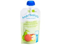Ekologiška obuolių, kriaušių, persikų tyrelė MARMALUZI 6+ mėn., 90 g