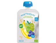 Ekologiška obuolių, mėlynių, bananų, avižų košė MARMALUZI, 6 mėn., 90 g