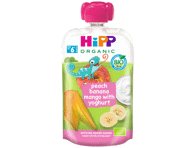 Ekologiška persikų, bananų ir mangų tyrelė HIPP su jogurtu (6+), 100 g