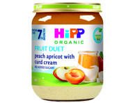 Ekologiška tyrelė HIPP su persikais, abrikosais, varškės kremu, 7+ mėn., 160 g
