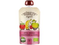 Ekologiška vaisių tyrelė RŪDOLFS su grietinėle, 6+ mėn., 110 g