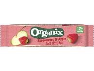 Ekologiškas avižų batonėlis su braškėmis ir obuoliais ORGANIX, 23 g