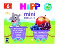Ekologiškas desertas su mėlynėm, granatais ir obuoliais HiPP, 400 g