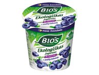 Ekologiškas jogurtas be laktozės BIOS su mėlynėmis, 3,1 % rieb., 125 g