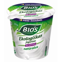 Ekologiškas jogurtas BIOS, be laktozės, 3,8% rieb., 370 g