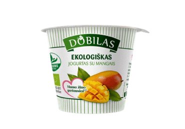 Ekologiškas jogurtas su mangais DOBILAS, 3,1 % rieb., 125 g