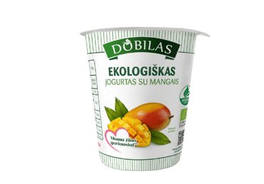 Ekologiškas jogurtas su mangais DOBILAS, 3,1 % rieb., 300 g