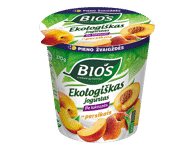 Ekologiškas jogurtas su persikais be laktozės BIOS, 3,1% rieb., 370 g