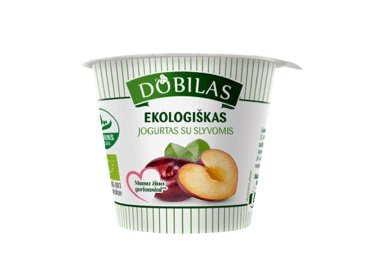 Ekologiškas jogurtas su slyvomis DOBILAS, 3,1 % rieb., 125 g