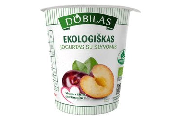 Ekologiškas jogurtas su slyvomis DOBILAS, 3,1 % rieb., 300 g