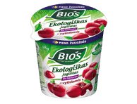 Ekologiškas jogurtas su vyšniomis be laktozės BIOS, 3,1 % rieb., 125 g